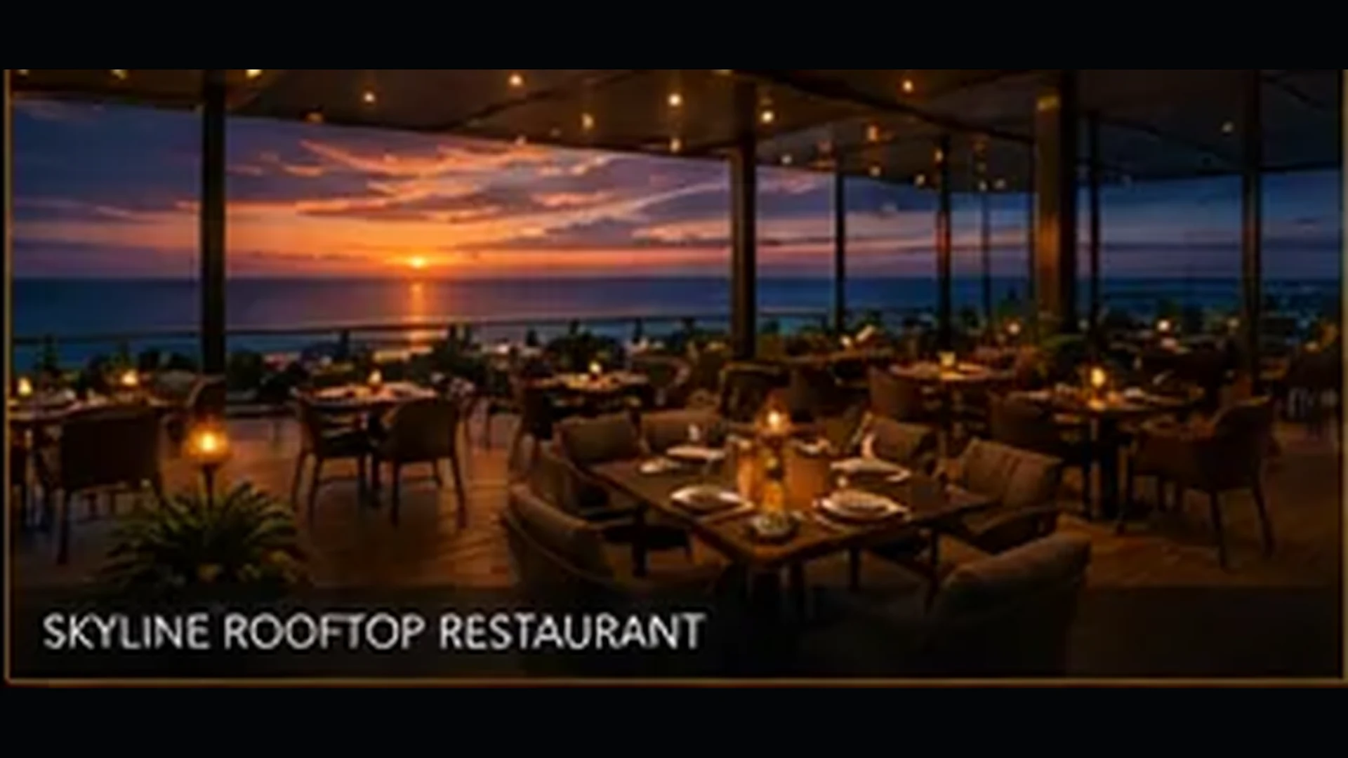 Skyline rooftop restaurant