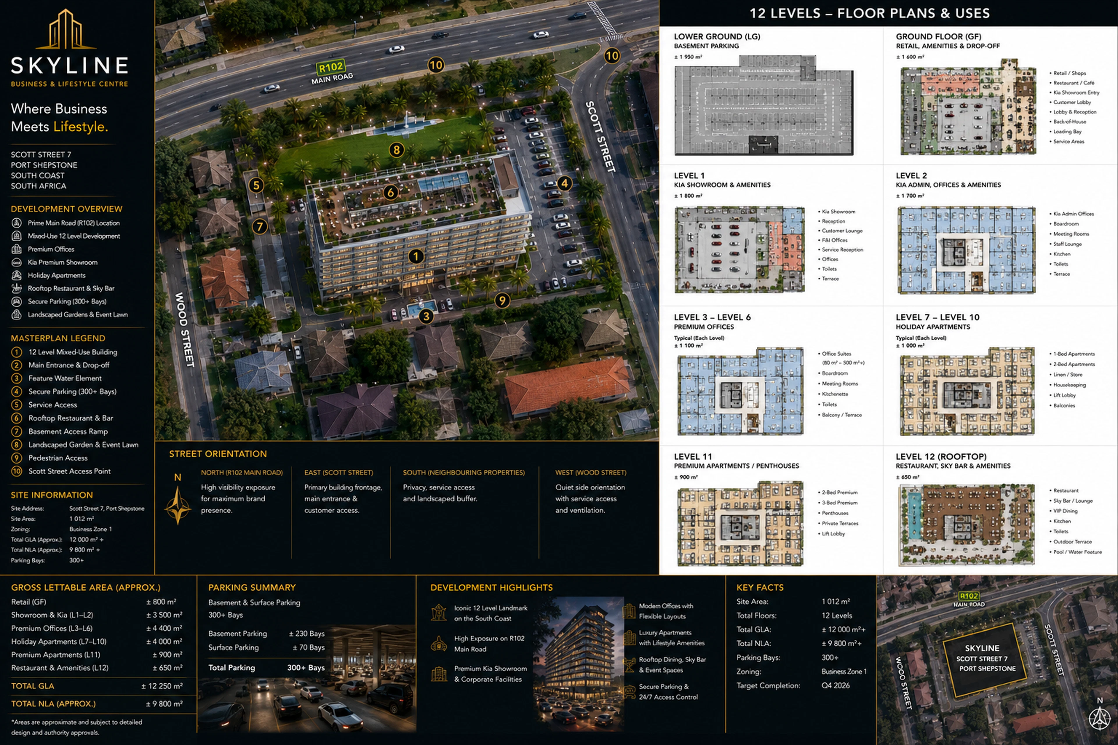 Skyline Business and Lifestyle Centre 12-level masterplan and floor plans
